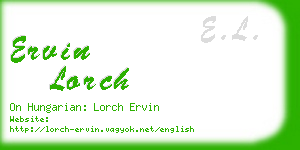 ervin lorch business card